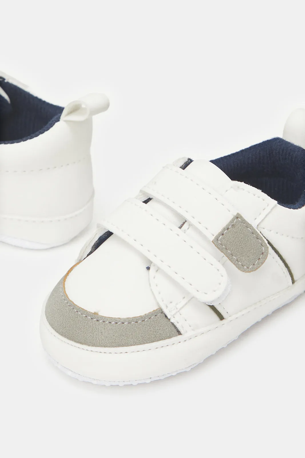 Baby White Velcro Strap Shoes