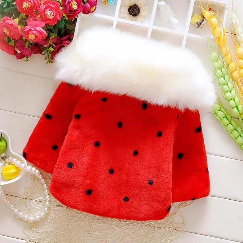 Baby Winter Warm Fleece Synthetic Fur Cloak Jacket