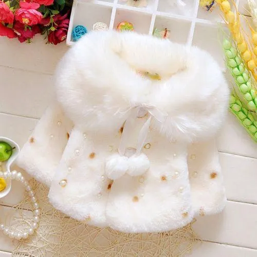 Baby Winter Warm Fleece Synthetic Fur Cloak Jacket