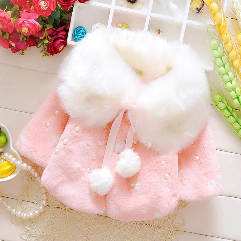 Baby Winter Warm Fleece Synthetic Fur Cloak Jacket