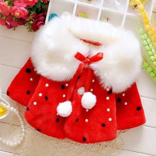 Baby Winter Warm Fleece Synthetic Fur Cloak Jacket