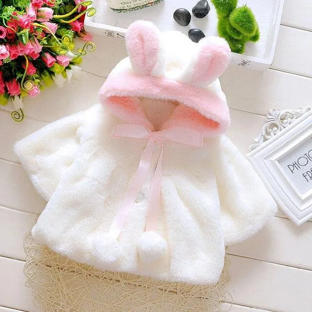 Baby Winter Warm Fleece Synthetic Fur Cloak Jacket