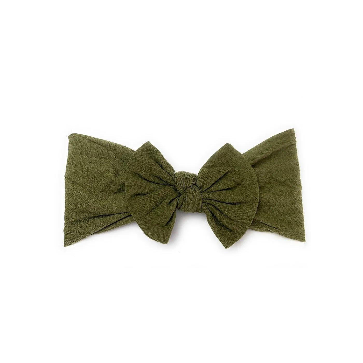 Baby Wisp Headband - Nylon Bow - Moss - 0M 