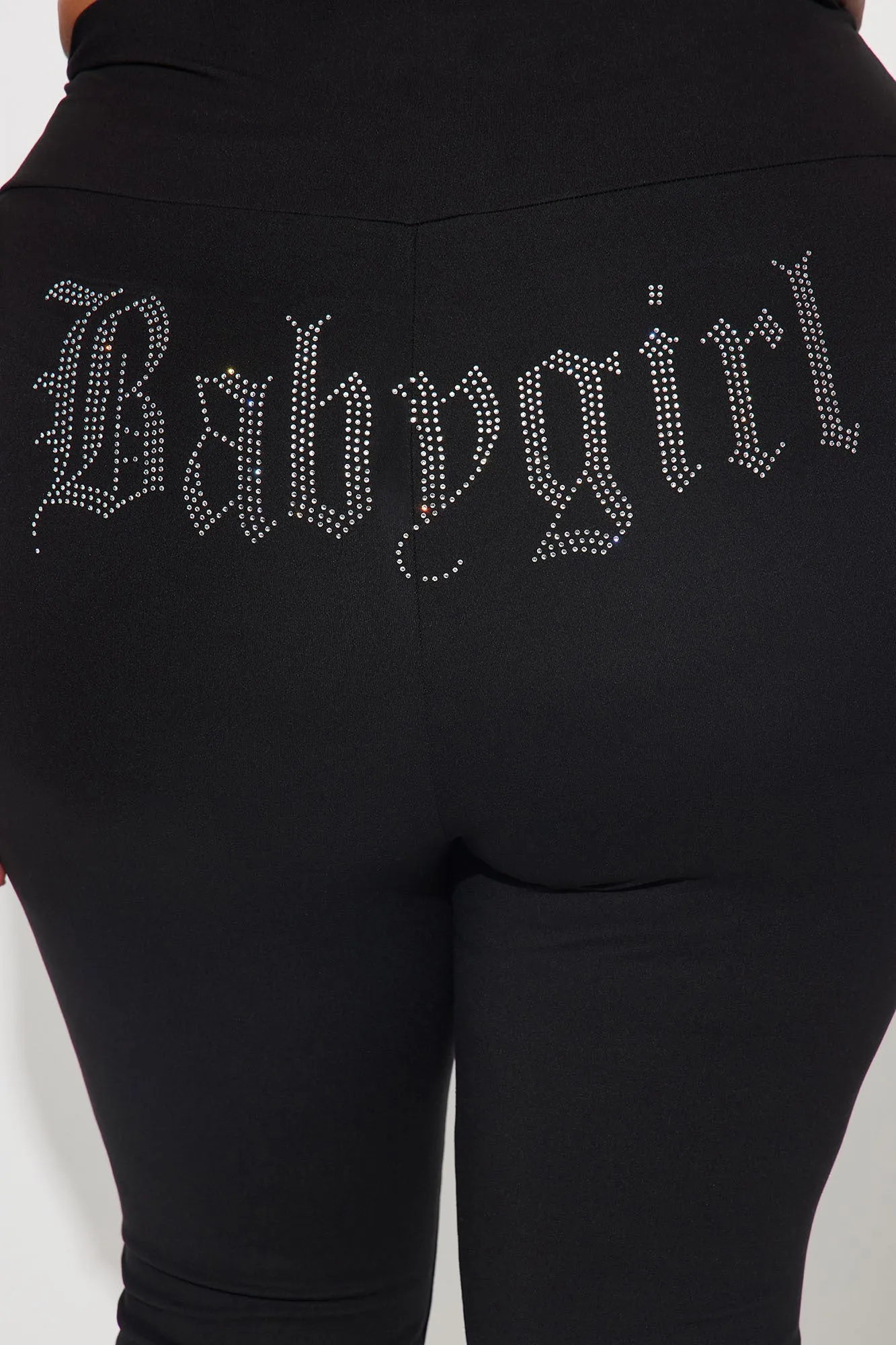 Babygirl Y2K Rhinestone Flared Pant - Black