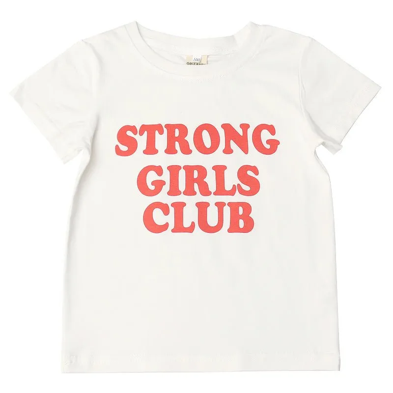 Baby/Toddler Girl's Letter Print White T-shirt