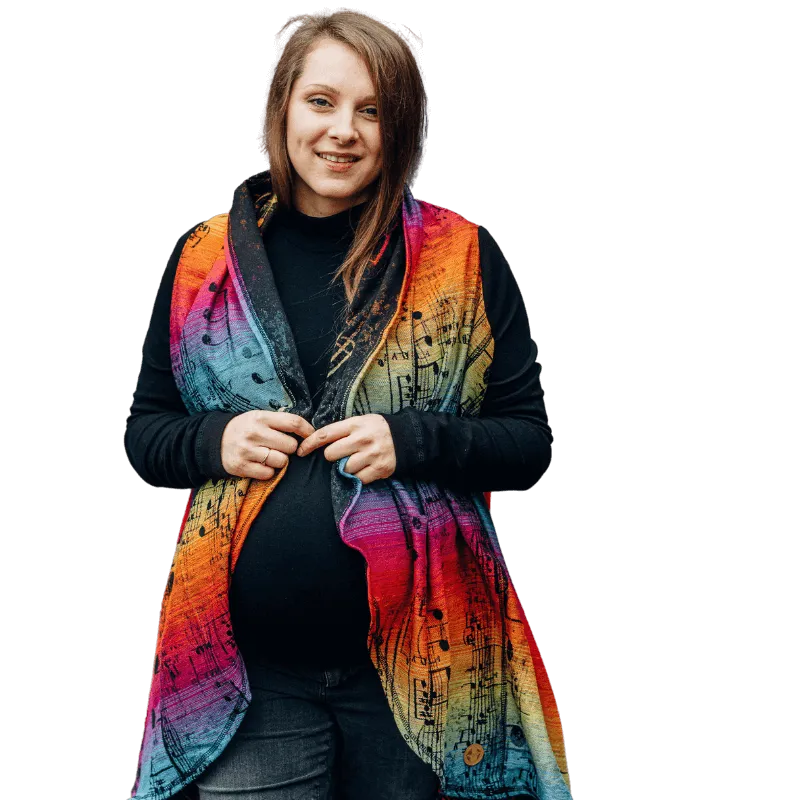 Babywearing Long Cardigan Symphony Rainbow by LennyLamb