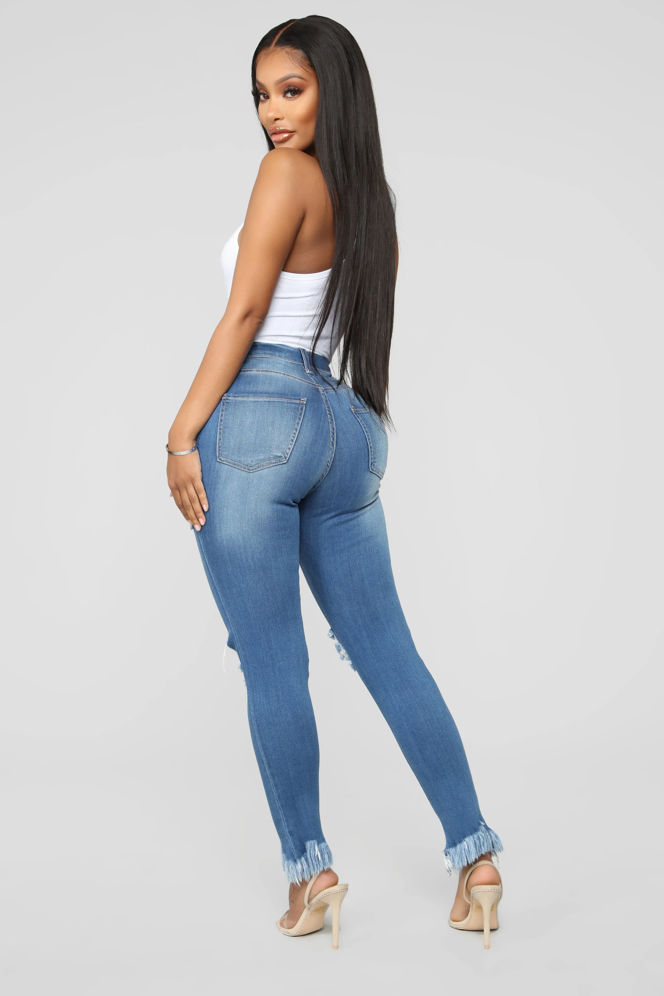 Back To It Ankle Jeans - Medium Blue Wash