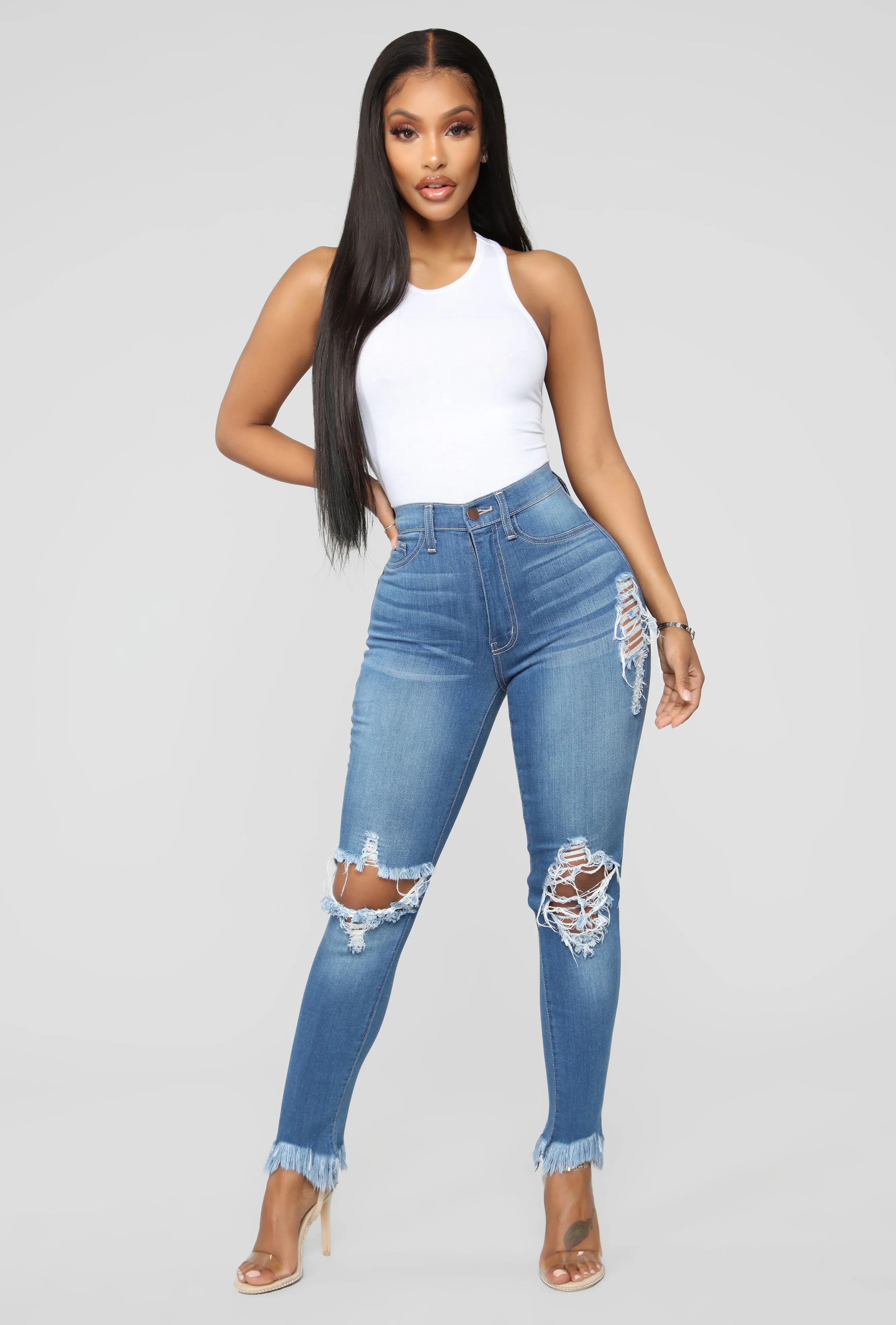 Back To It Ankle Jeans - Medium Blue Wash