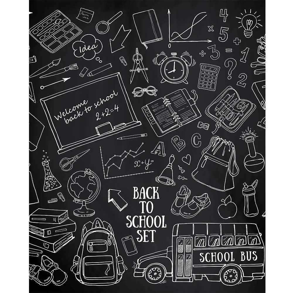 Back to School Chalkboard Printed Backdrop