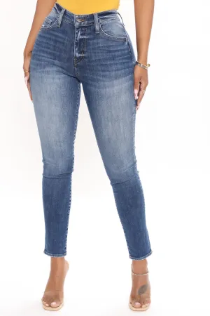 Back To The Beginning Stretch Ankle Jeans - Dark Wash