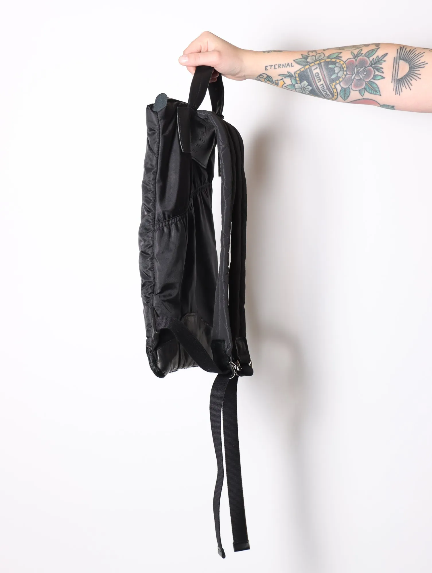 Back Up Flat Bag in Black by Minnessak