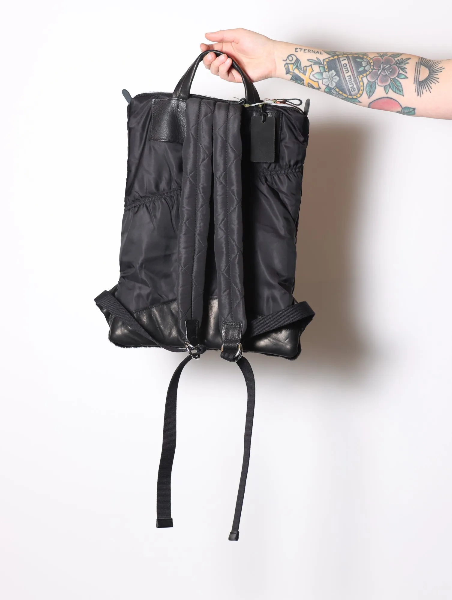 Back Up Flat Bag in Black by Minnessak