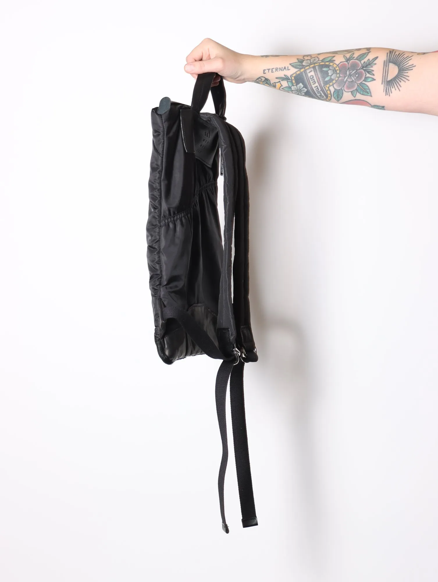 Back Up Flat Bag in Black by Minnessak