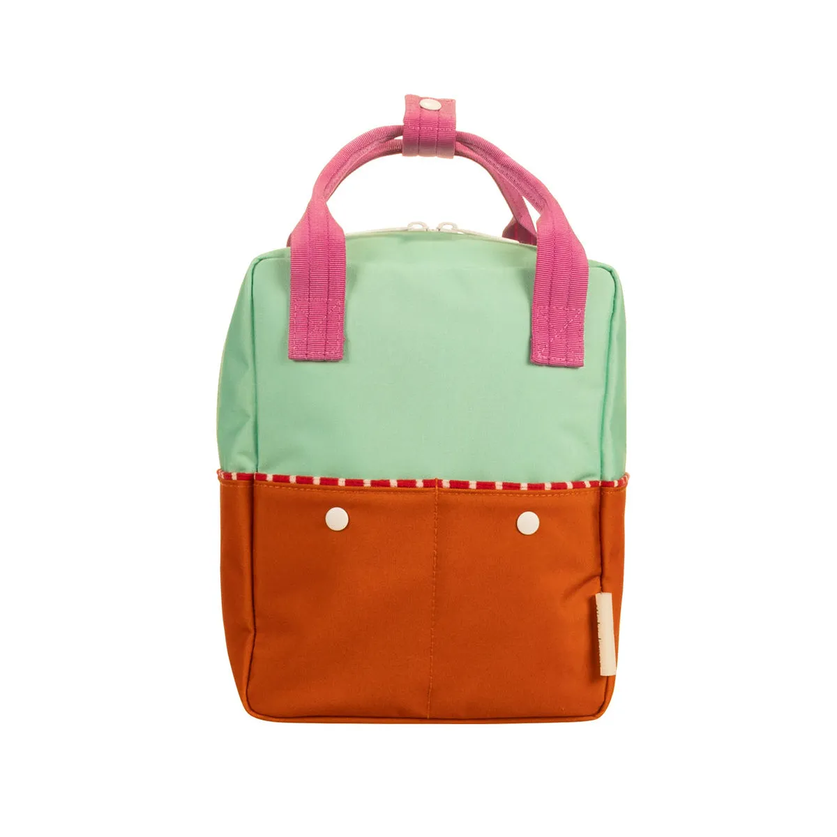 Backpack Small • Better Together • Colourblocking • Towel Green   Gravel Orange