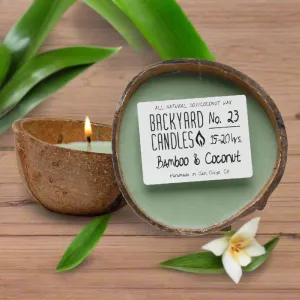 Backyard Candles 5.5oz Coconut Shell Candle-Bamboo and Coconut