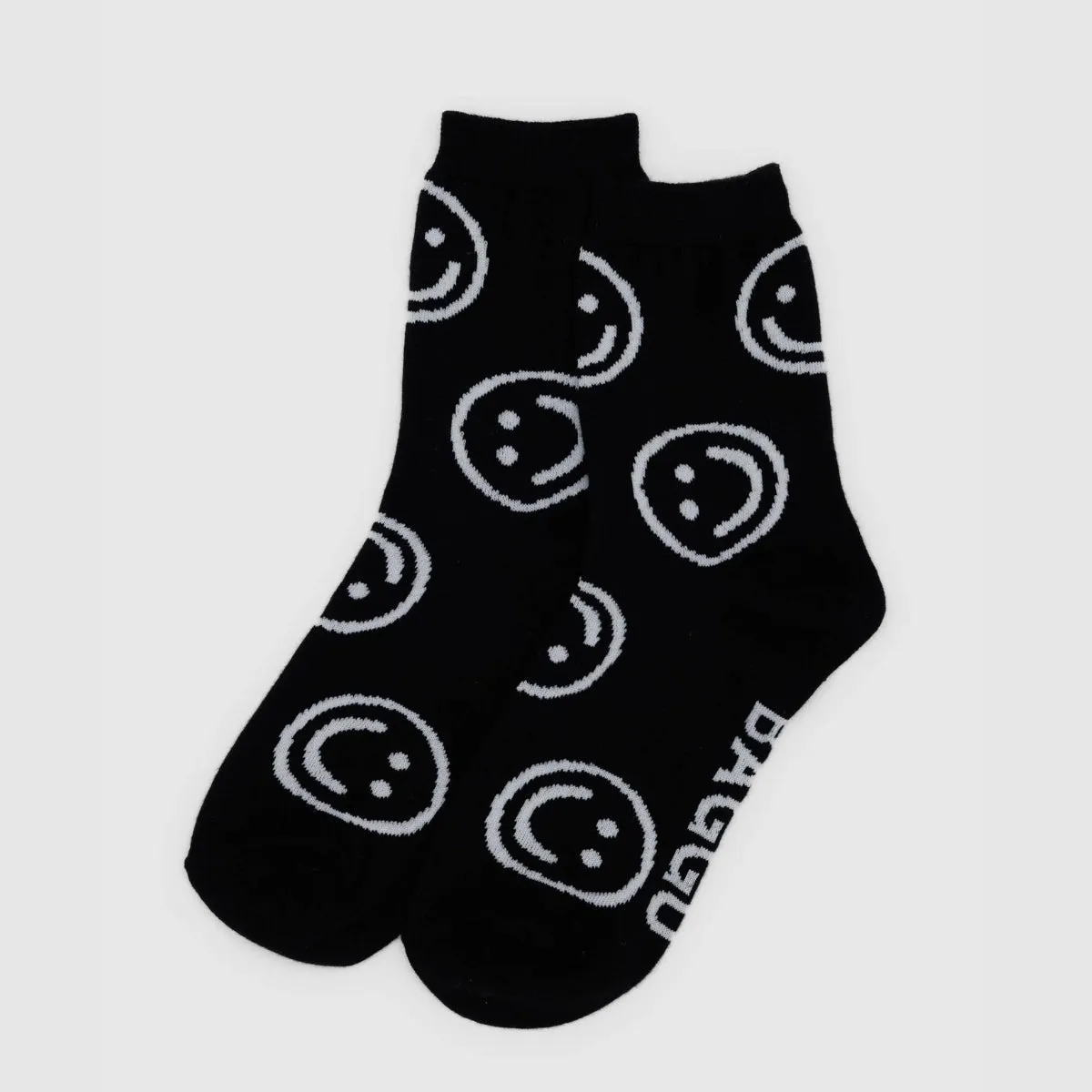 Baggu Crew Sock in Black Happy