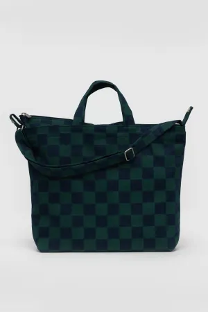 BAGGU Horizontal Zip Duck Bag Navy Green Check