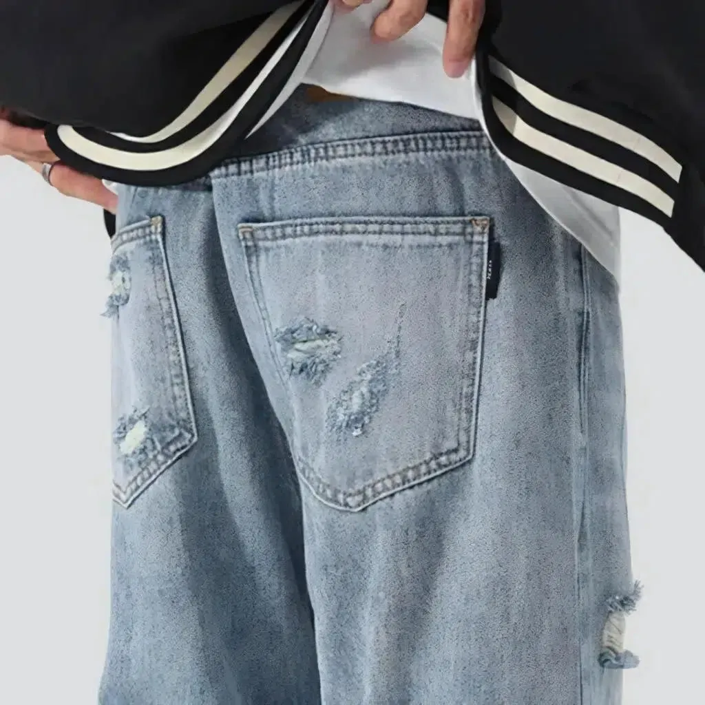 Baggy men's high-waist jeans