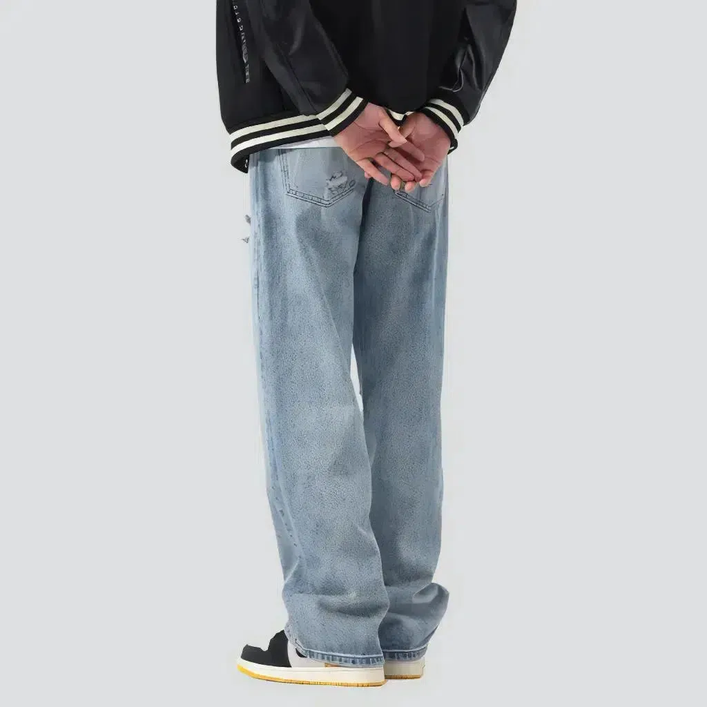 Baggy men's high-waist jeans