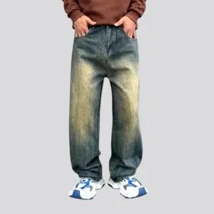 Baggy stonewashed fashion men's jeans