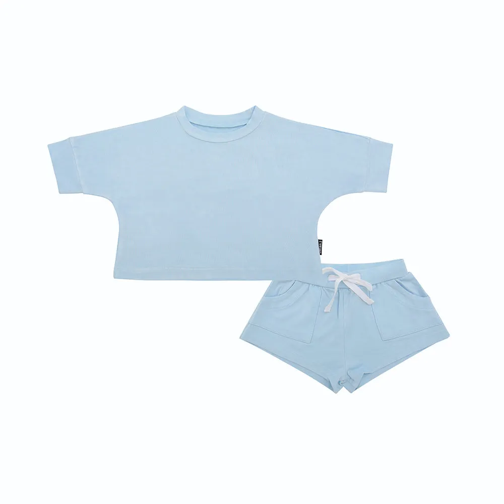 Baggy Top & Shorts Set - Hydrangea Blue