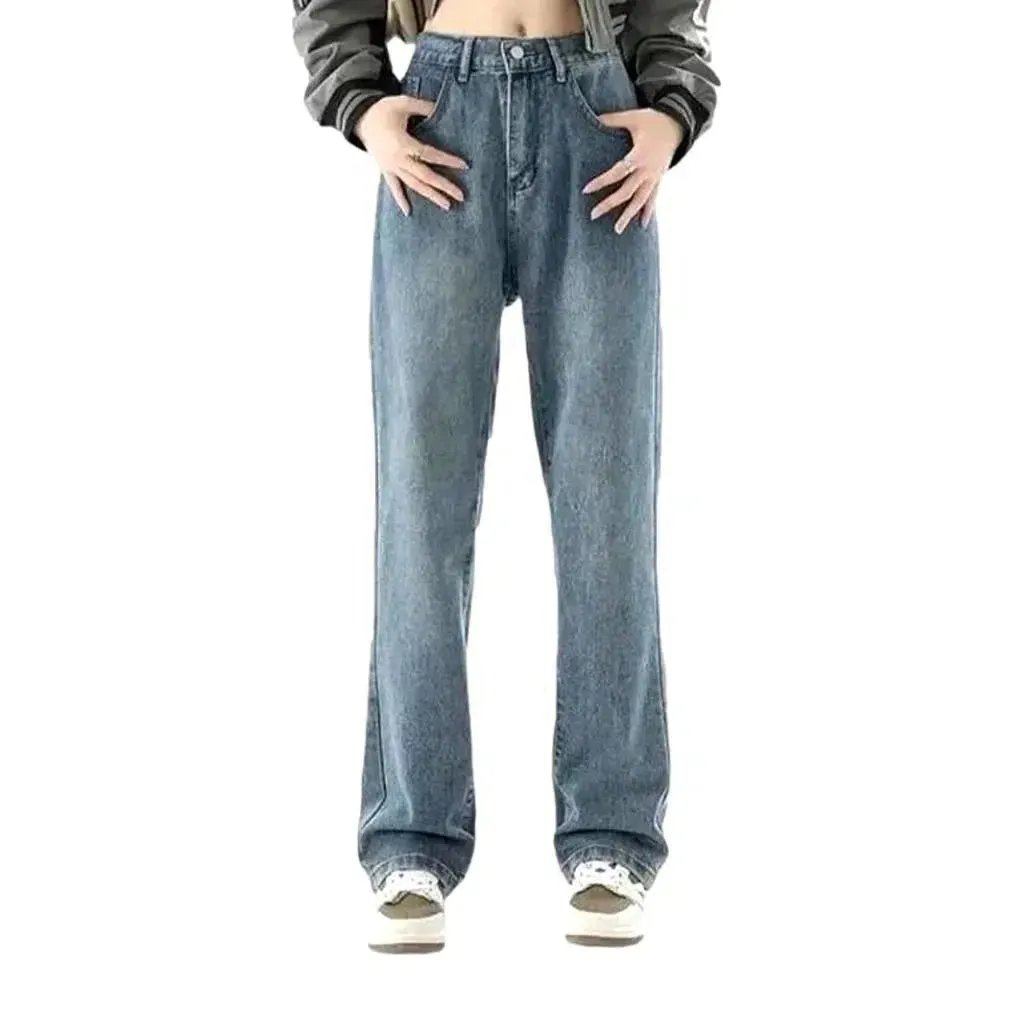 Baggy women's high-rise jeans