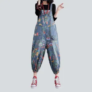 Baggy women's painted jean dungaree