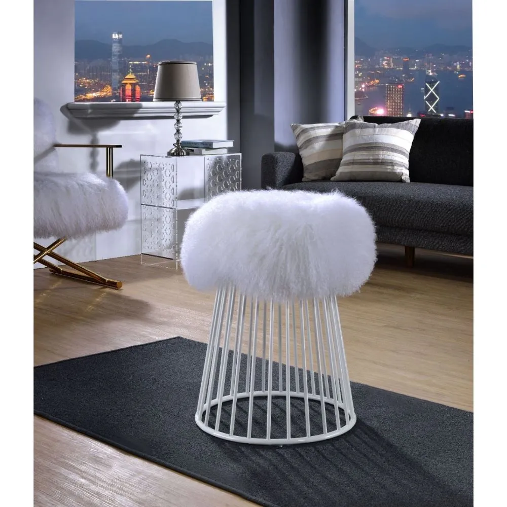 Bagley - Ottoman - Wool & White