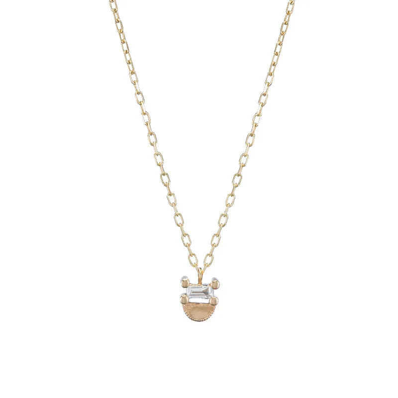 Baguette Half Moon Necklace