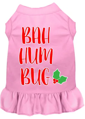 Bah Humbug Screen Print Dog Dress Light Pink Xl