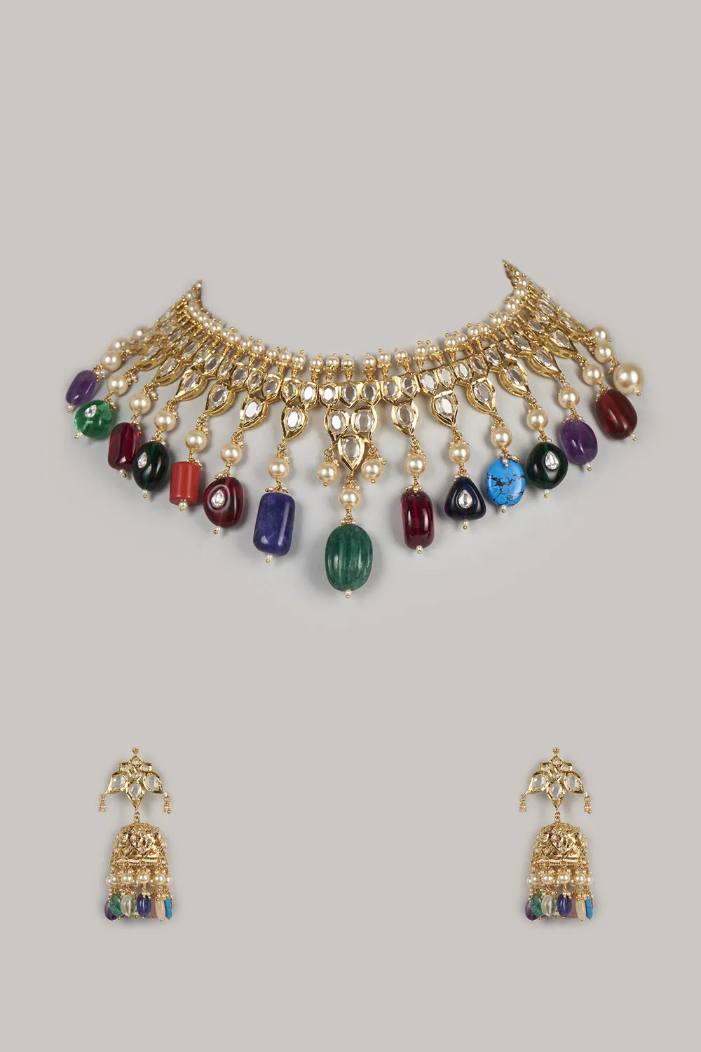 Bahara Necklace Set 
 22 kt Gold Plated