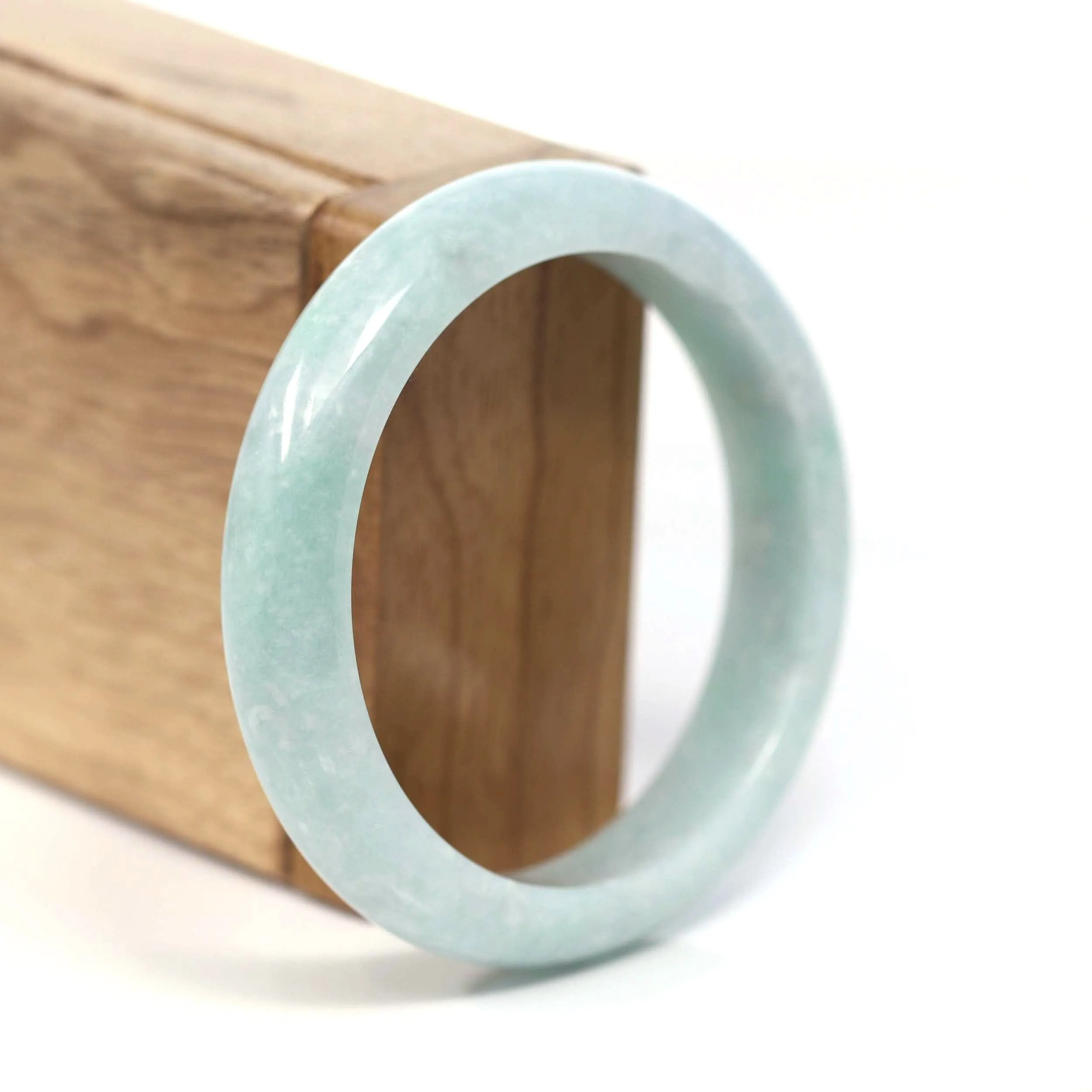 Baikalla™ "Classic Bangle" Genuine Burmese Green Jadeite Jade Bangle Bracelet (57.15mm) #T215