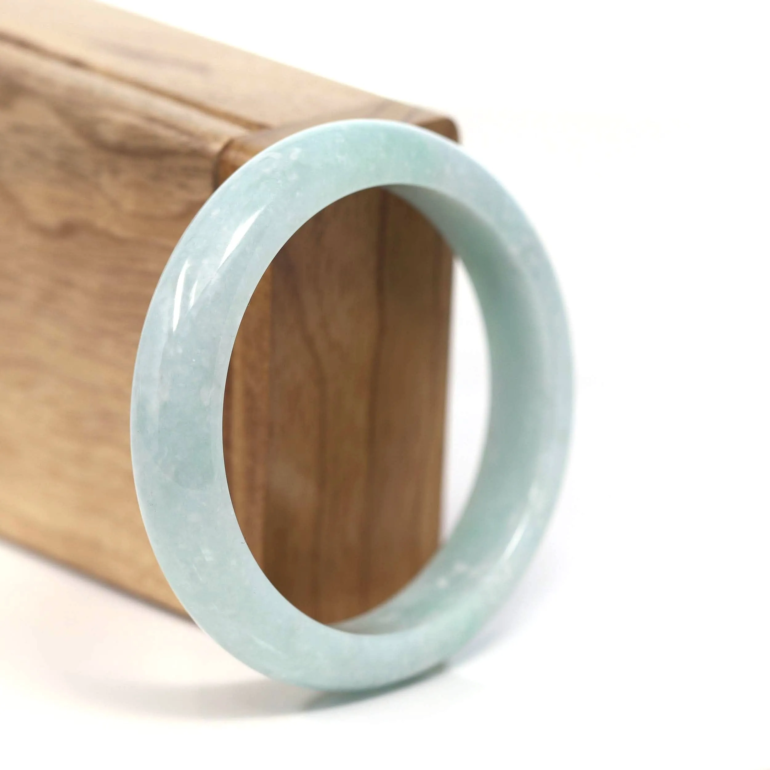 Baikalla™ "Classic Bangle" Genuine Burmese Green Jadeite Jade Bangle Bracelet (57.15mm) #T215