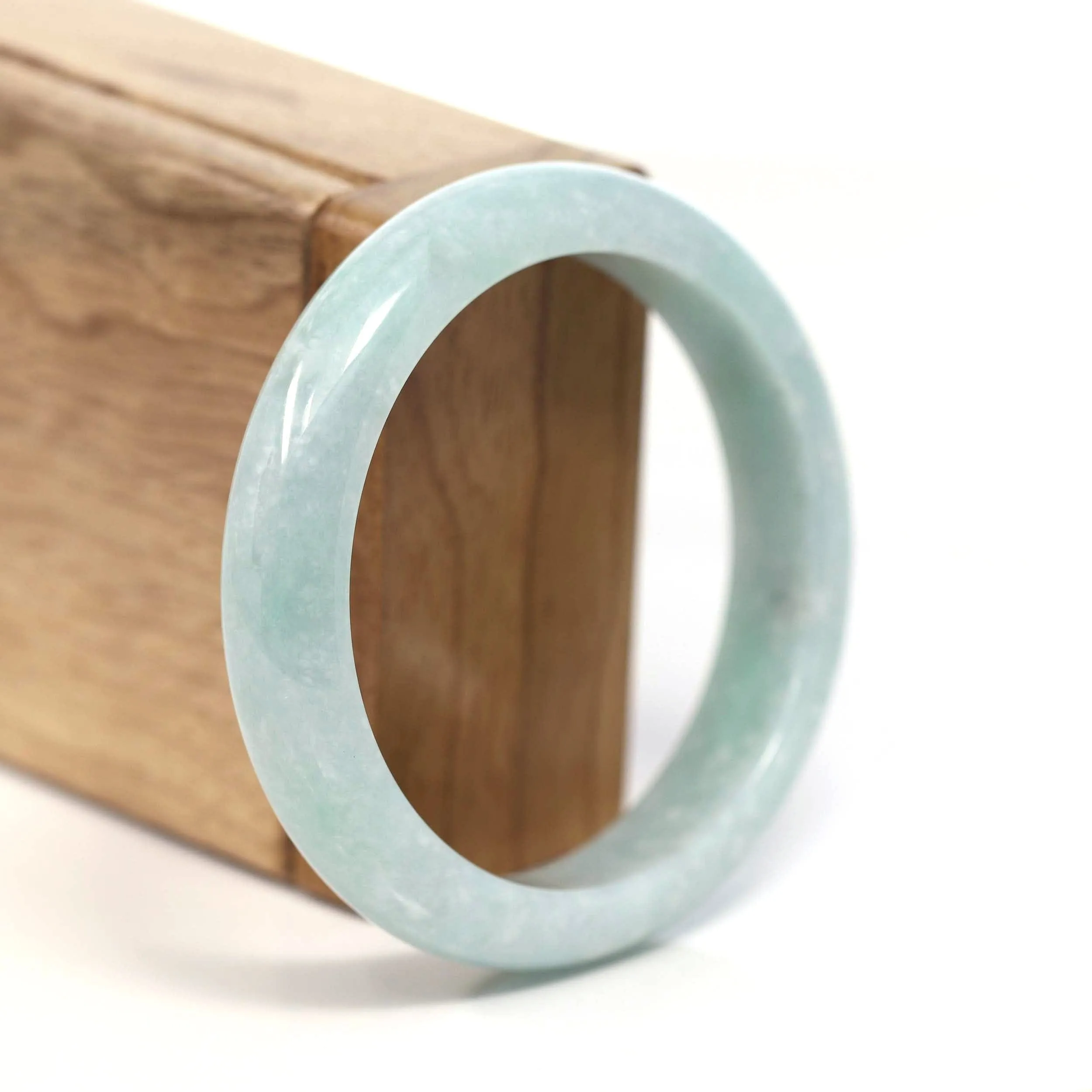 Baikalla™ "Classic Bangle" Genuine Burmese Green Jadeite Jade Bangle Bracelet (57.15mm) #T215