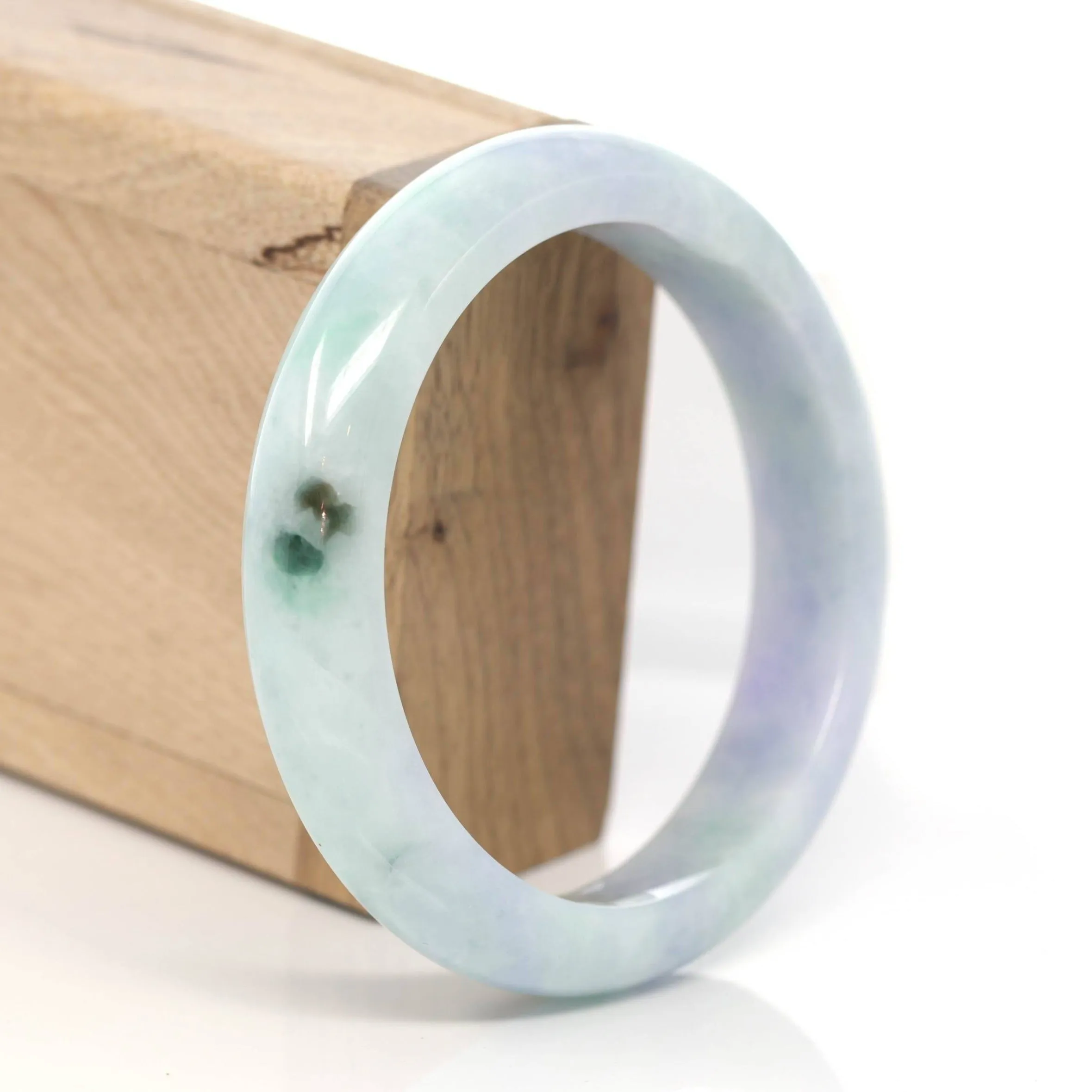 Baikalla™ "Classic Bangle" Genuine Burmese Green Jadeite Jade Bangle Bracelet (58.45 mm) #217