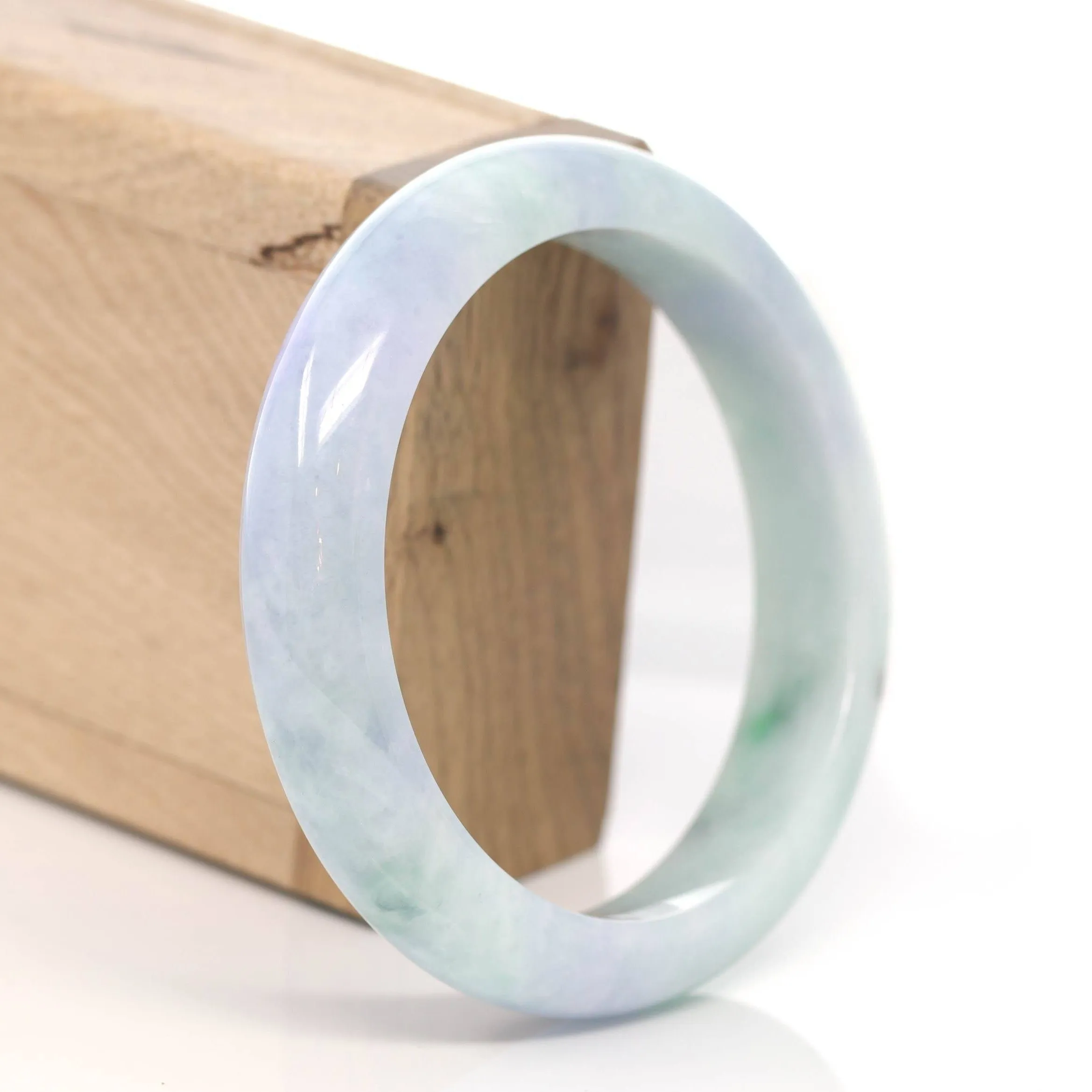 Baikalla™ "Classic Bangle" Genuine Burmese Green Jadeite Jade Bangle Bracelet (58.45 mm) #217