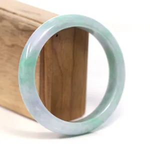 Baikalla™ "Classic Bangle" Genuine Burmese Green Lavender Jadeite Jade Bangle Bracelet (62.65mm) #T207