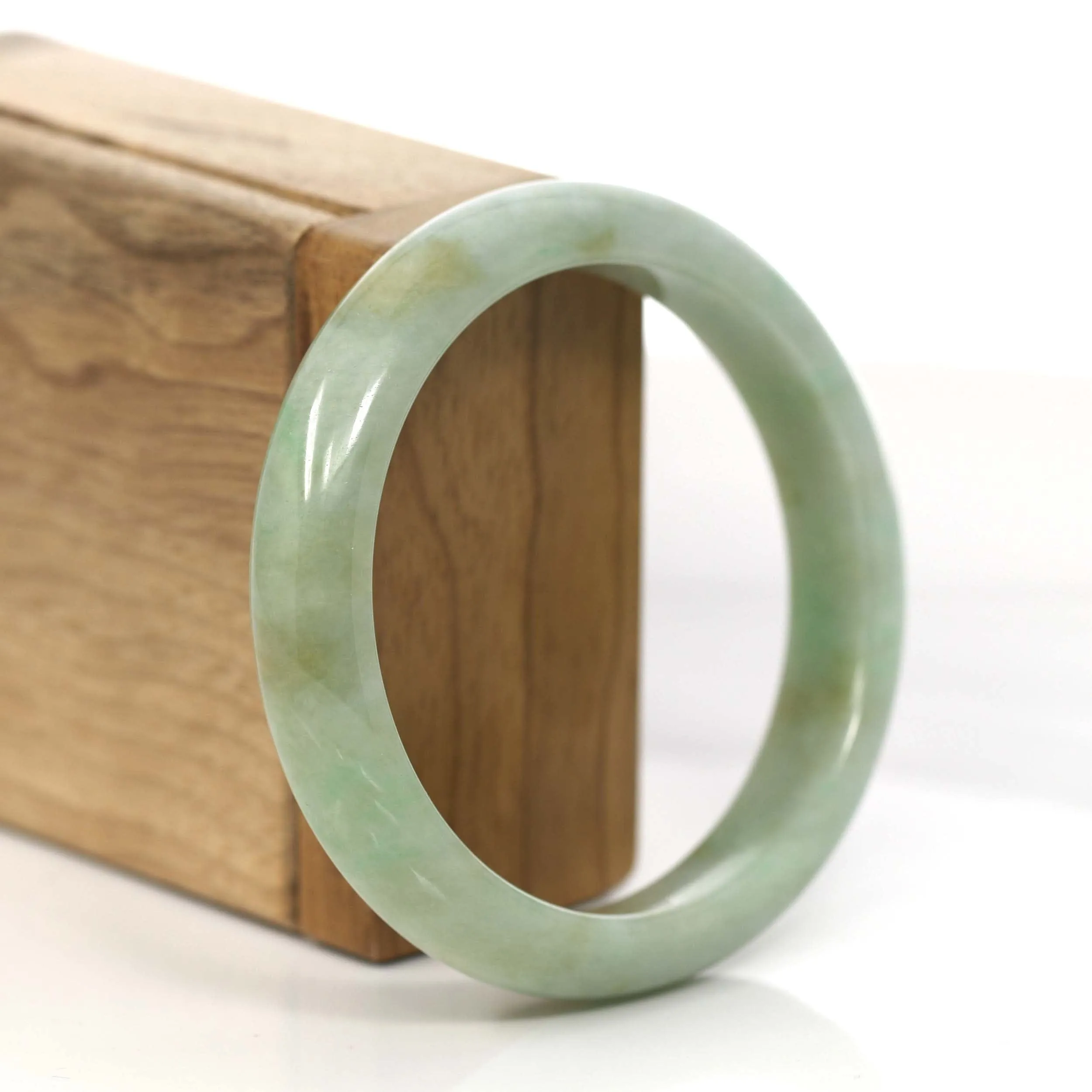 Baikalla "Classic Bangle" Yellow Green Natural Burmese Jadeite Jade Bangle (57.59 mm) #759