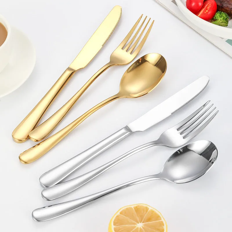 Baike Steak Knife Thick 081 Series Stainless Steel Western Food Knife, Fork and Spoon Suit Dessert Fork Spoon