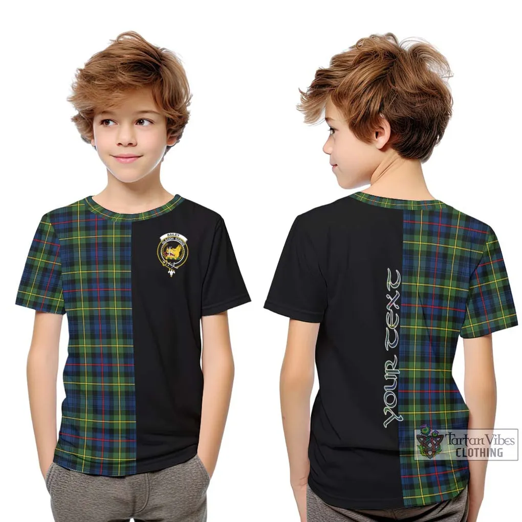 Bailey Modern Tartan Kid T-Shirt with Family Crest and Half Of Me Style