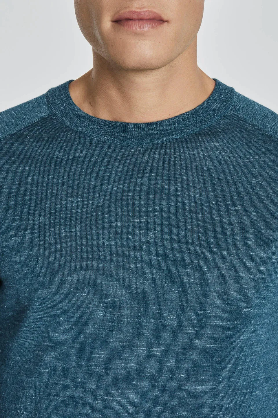 Bailey Solid Merino Wool, Silk and Linen Long Sleeve Crew