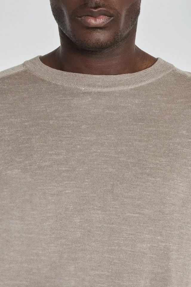 Bailey Solid Merino Wool, Silk and Linen Long Sleeve Crew