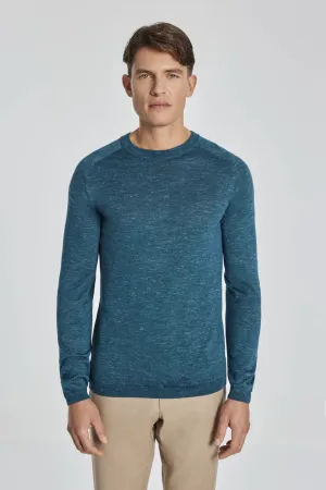 Bailey Solid Merino Wool, Silk and Linen Long Sleeve Crew