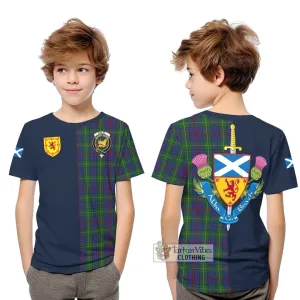 Bailey Tartan Kid T-Shirt Alba with Scottish Lion Royal Arm Half Style