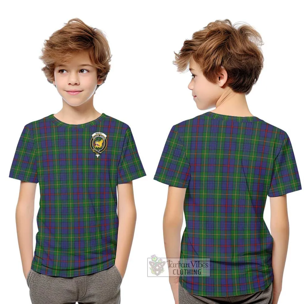 Bailey Tartan Kid T-Shirt with Family Crest