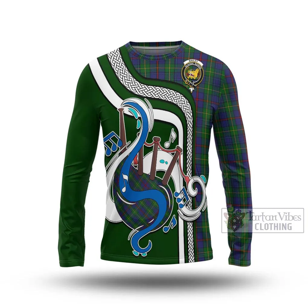 Bailey Tartan Long Sleeve T-Shirt with Epic Bagpipe Style