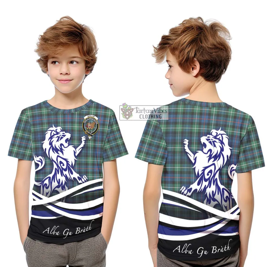 Baillie Ancient Tartan Kid T-Shirt with Alba Gu Brath Regal Lion Emblem