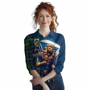 Baillie (Bailey) Tartan Family Crest Women's Casual Shirt with Scottish Majestic Lion