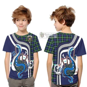 Baillie (Bailey) Tartan Kid T-Shirt with Epic Bagpipe Style