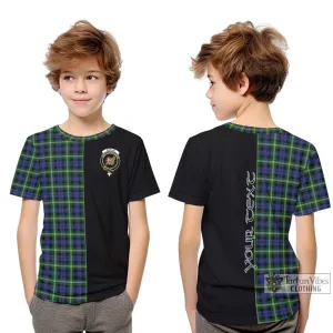 Baillie (Bailey) Tartan Kid T-Shirt with Family Crest and Half Of Me Style